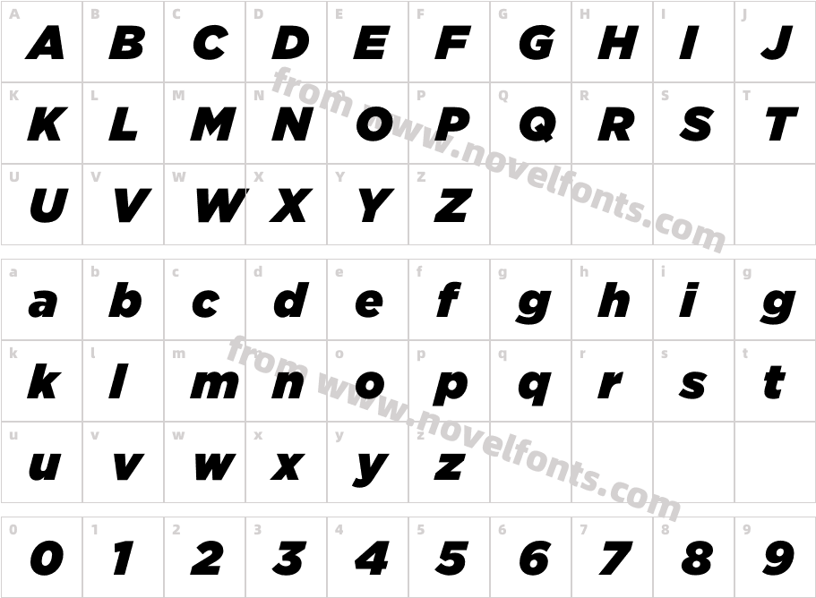 Gotham Ultra ItalicCharacter Map