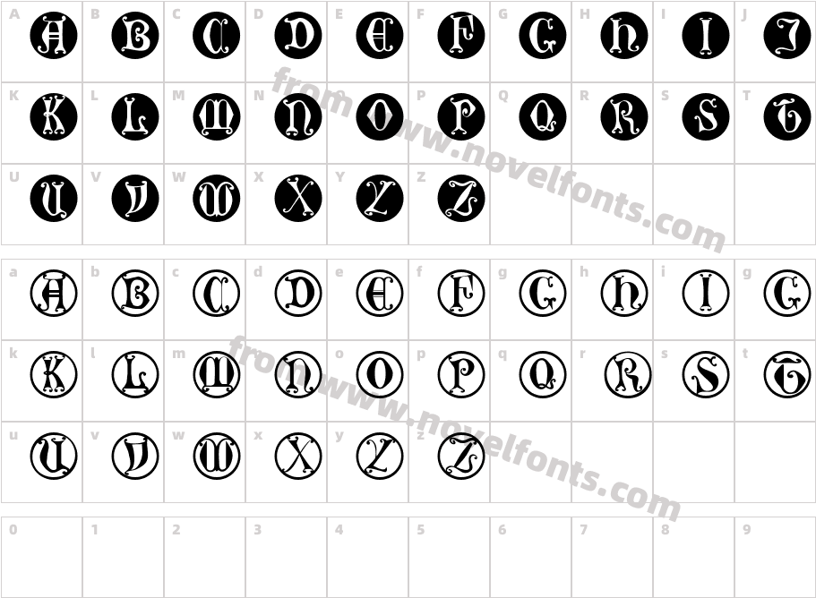 Gothic LettersCharacter Map