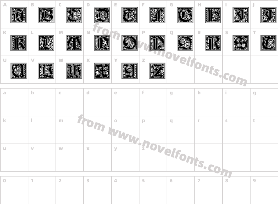 Gotische InitialenCharacter Map