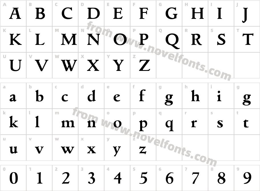 Goudita Serial BoldCharacter Map