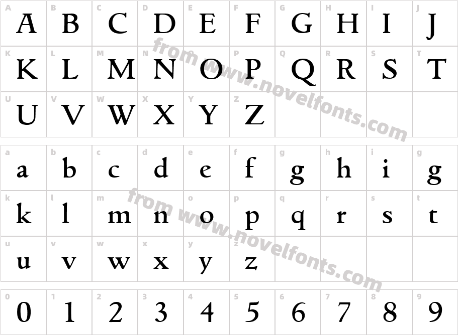 Goudita Serial Medium RegularCharacter Map