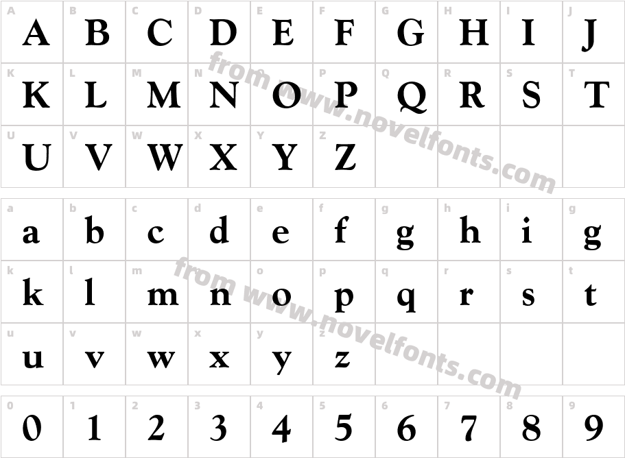 Goudy Extra BoldCharacter Map