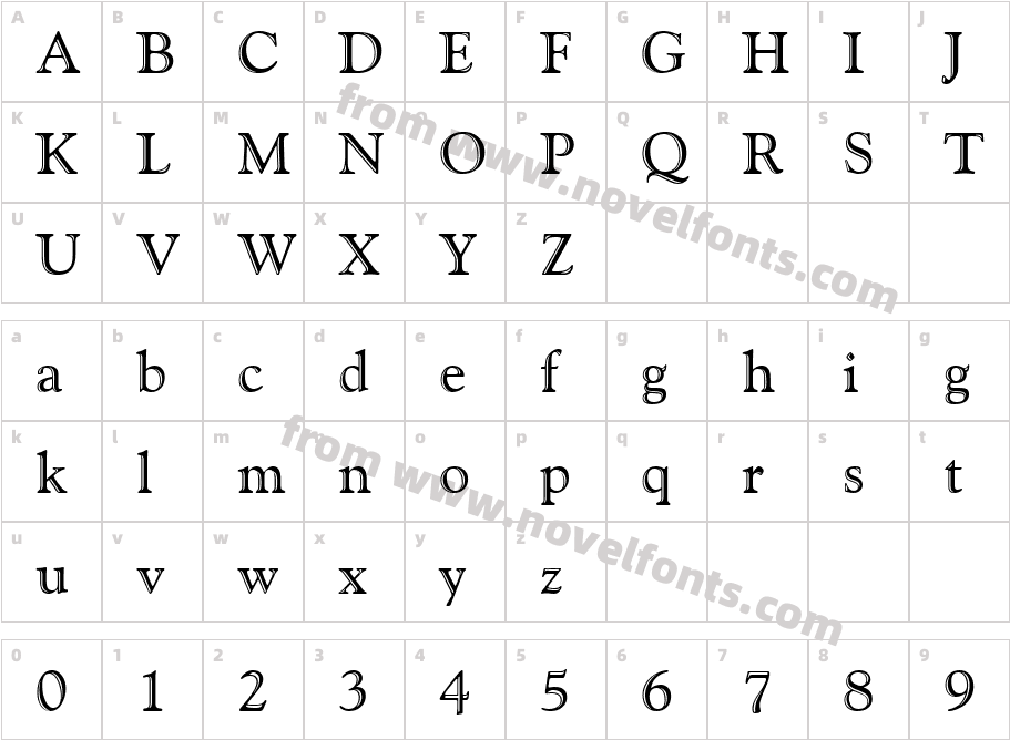 Goudy HandtooledBT RegularCharacter Map