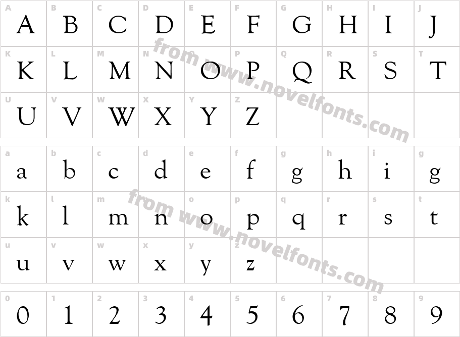 Goudy OldCharacter Map