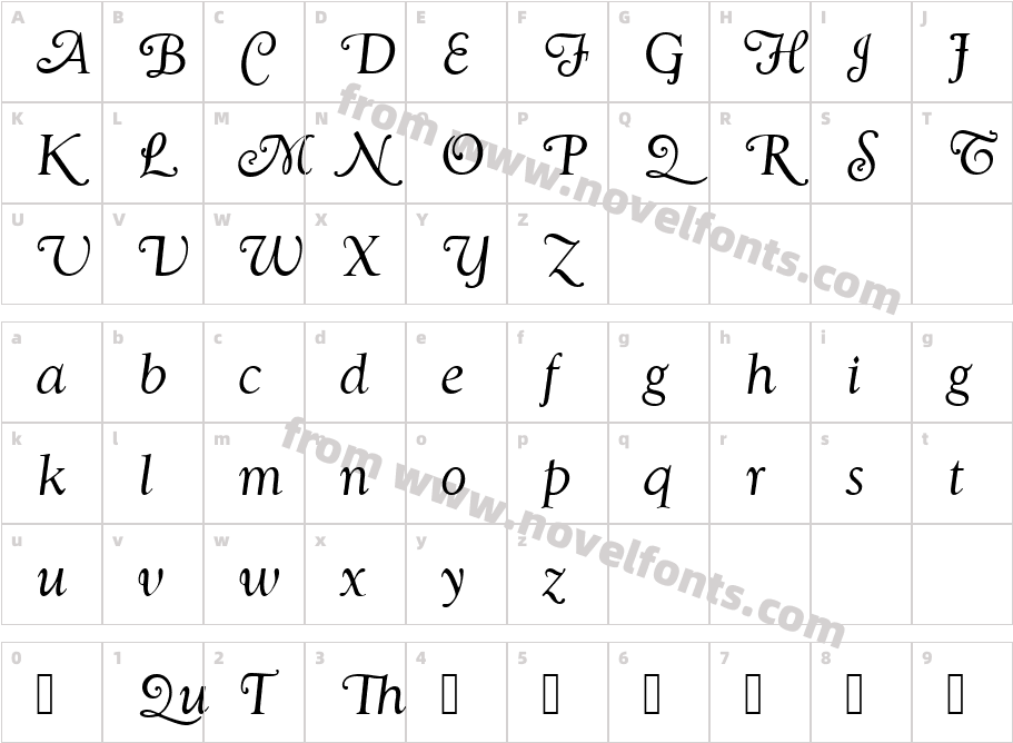 Goudy SwaT Regu ItalCharacter Map