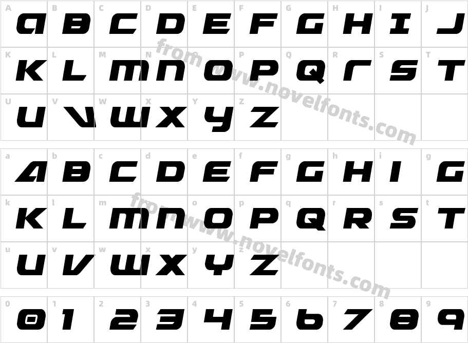 Graymalkin Compact CondensedCharacter Map