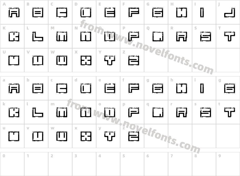 Bim erodedCharacter Map