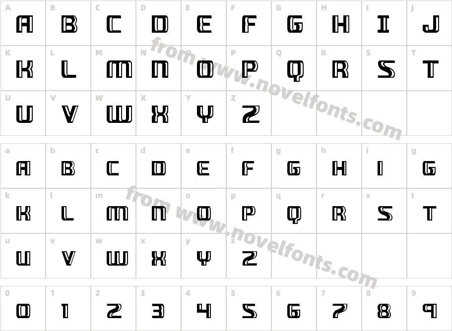 Grease Gun CondensedCharacter Map