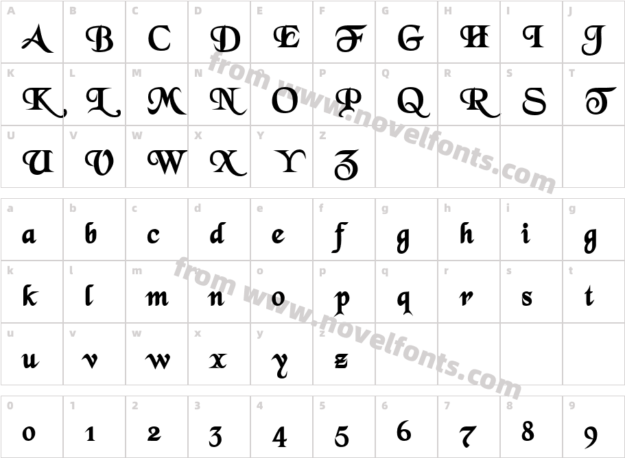 Grenelefe ScriptS Si BoldCharacter Map