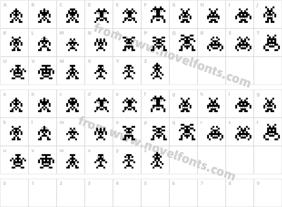 Binary SoldiersCharacter Map