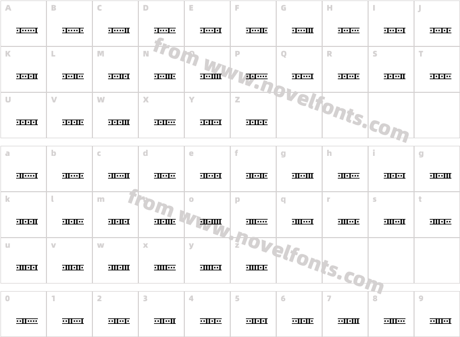 Binary X 01s BRKCharacter Map