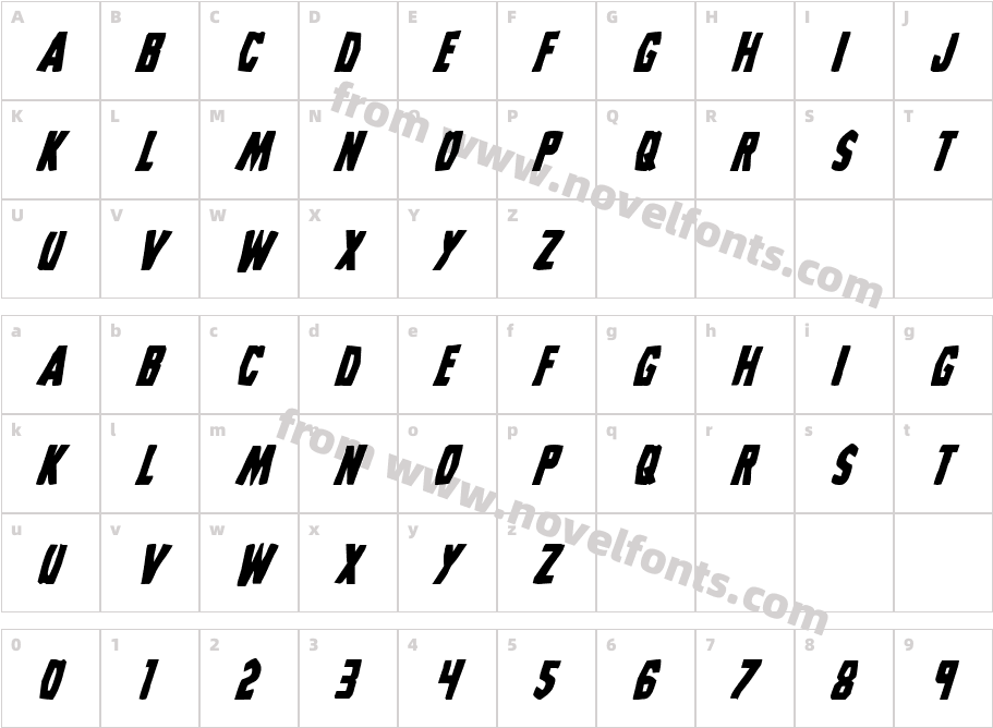 Grim Ghost Bold ItalicCharacter Map