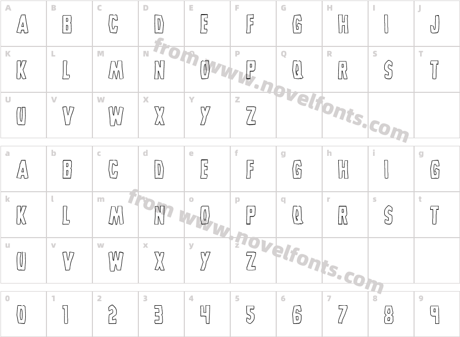 Grim Ghost Outline RegularCharacter Map