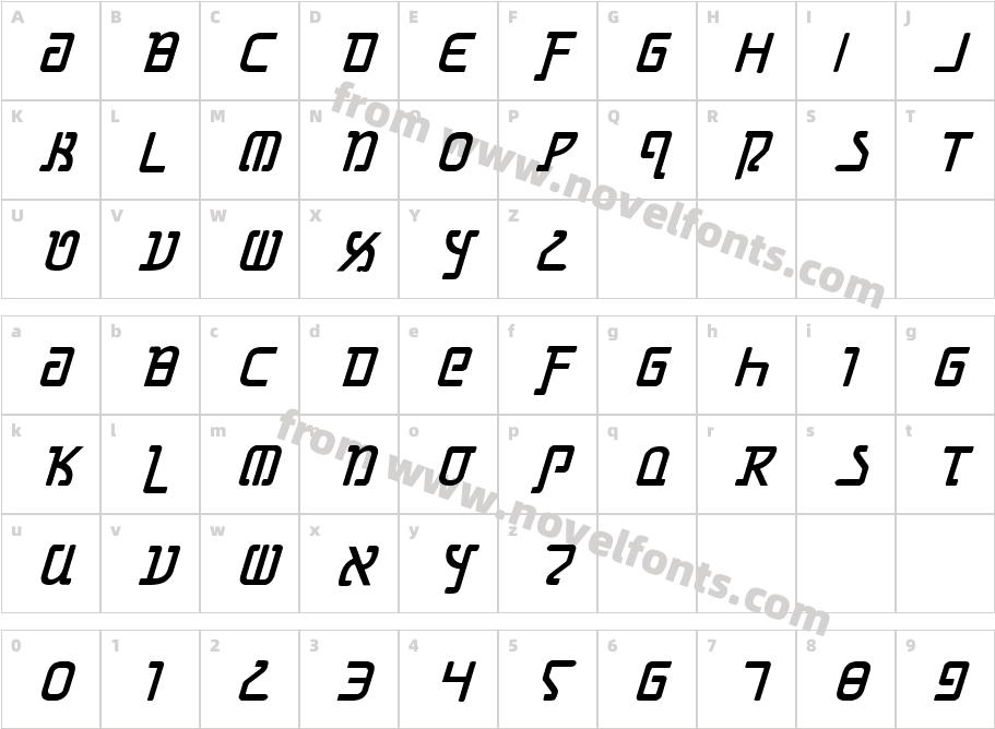 Grimlord Bold ItalicCharacter Map