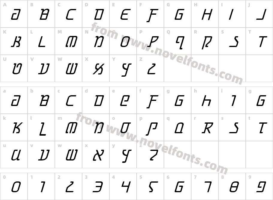 Grimlord ItalicCharacter Map