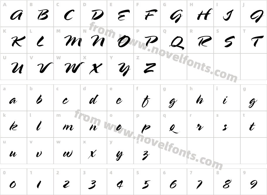 HL Brush 2BKCharacter Map