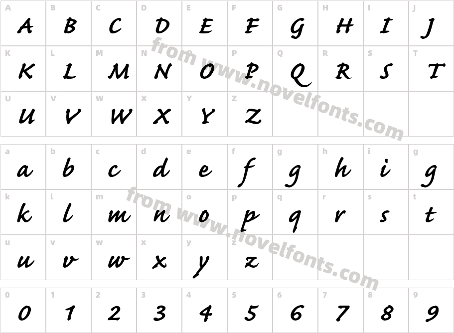 HP Caflish H Bold ItalicCharacter Map