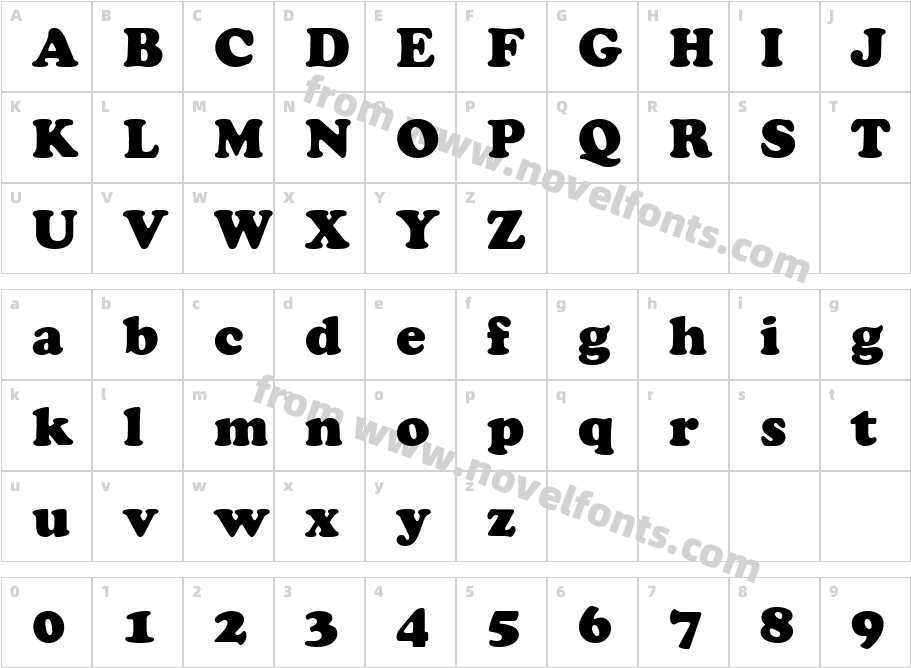 HP Cooper BoldCharacter Map