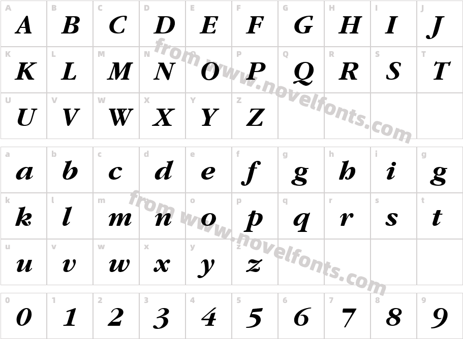 HP Khong Ten Bold ItalicCharacter Map