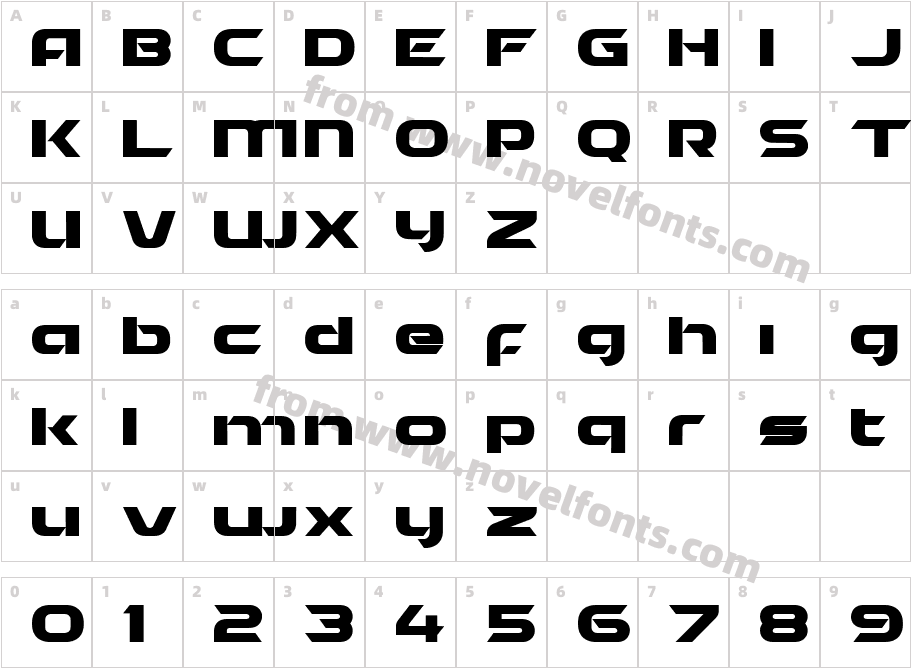 HYDRO BoldCharacter Map