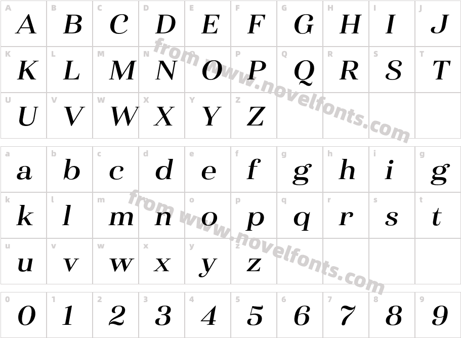 Haboro Ext Demi ItalicCharacter Map