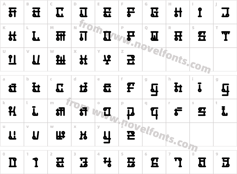 Hakorel RegularCharacter Map