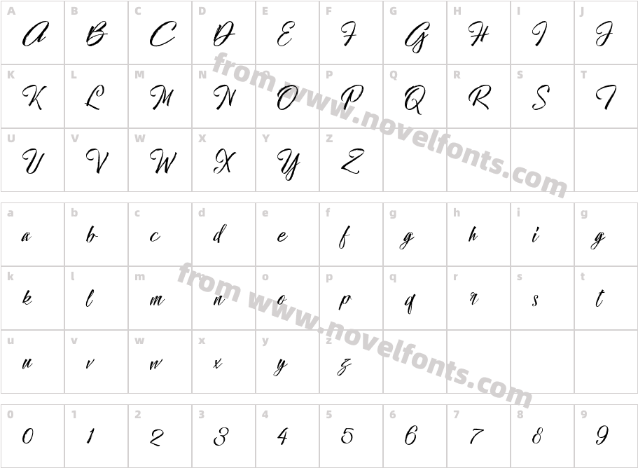 Hallelujah BrushCharacter Map