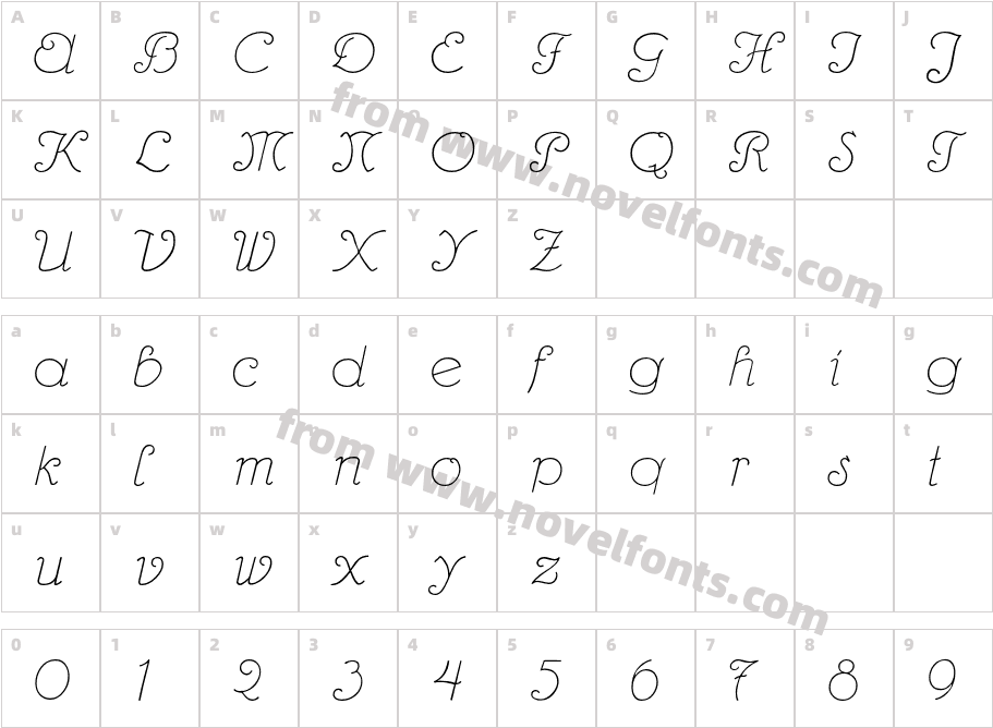 Hanover RegularCharacter Map