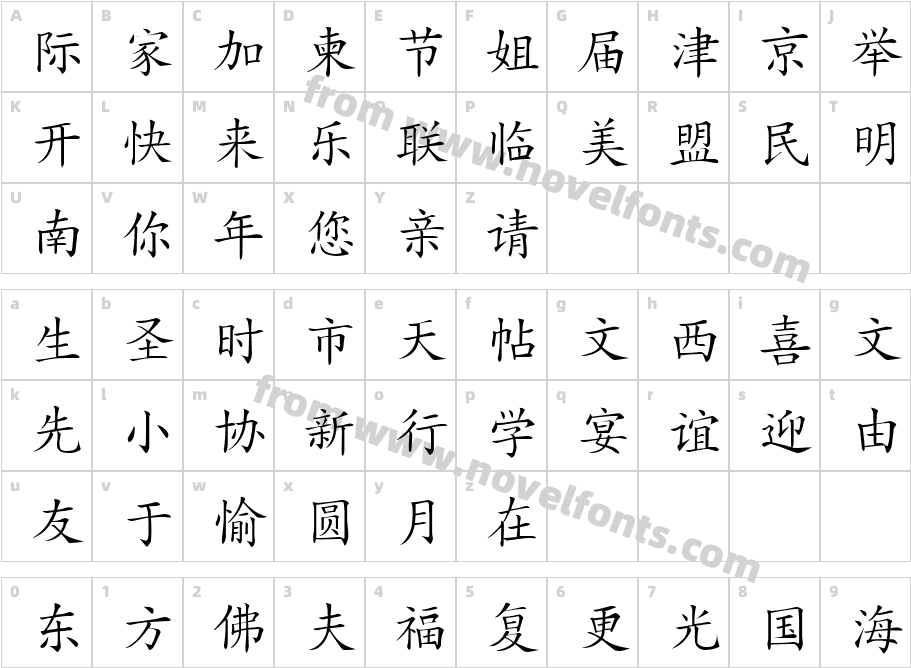 Hanzi KaishuCharacter Map