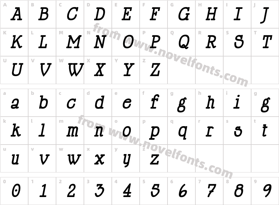 Happy Phantom Bold ItalicCharacter Map