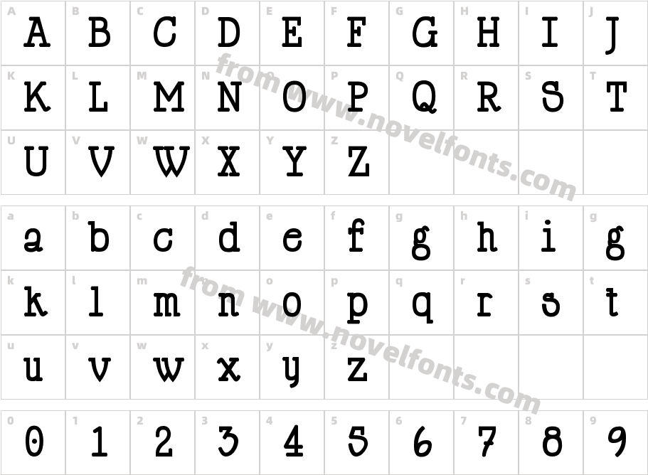 Happy Phantom BoldCharacter Map