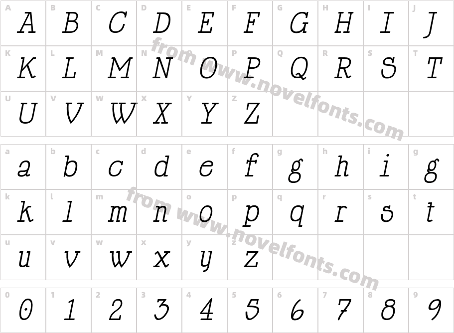 Happy Phantom ItalicCharacter Map