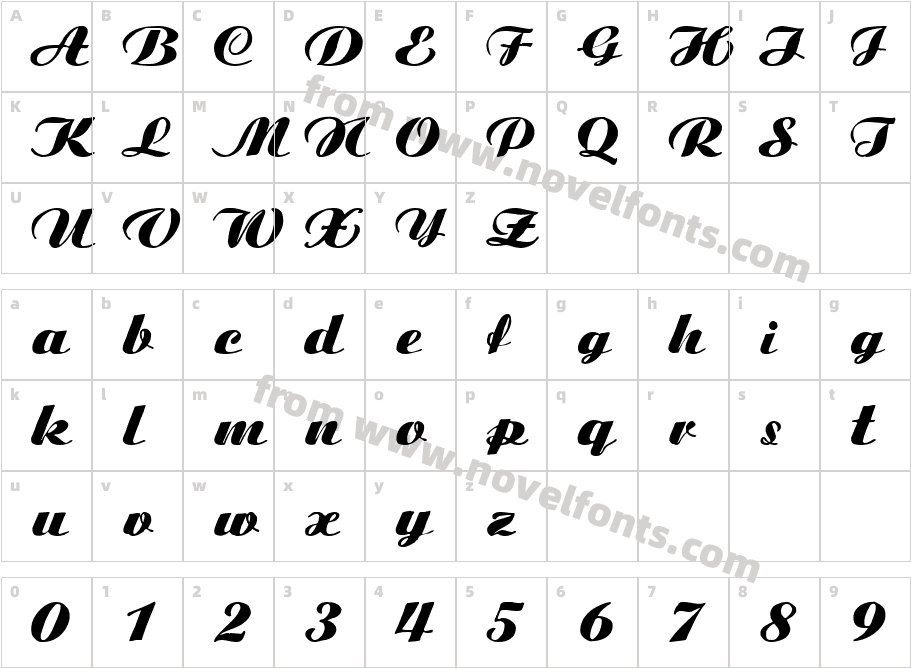 Harde Regular ttnormCharacter Map