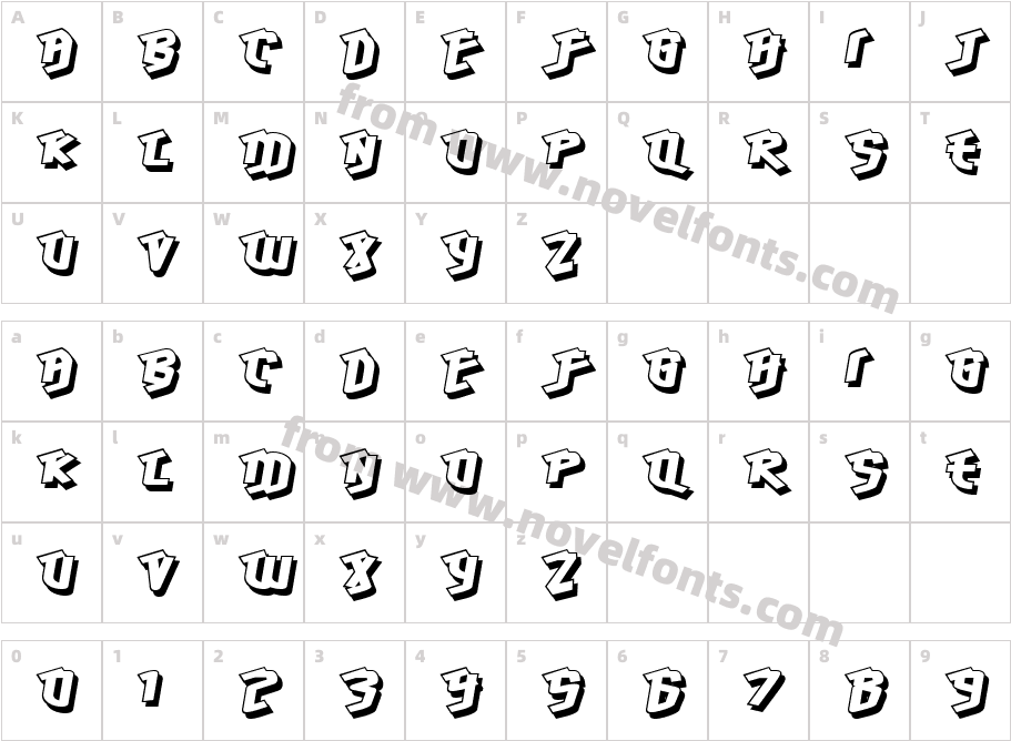 Hawkeye RegularCharacter Map