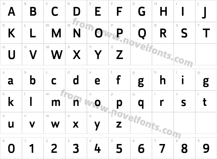 Helia MediumCharacter Map