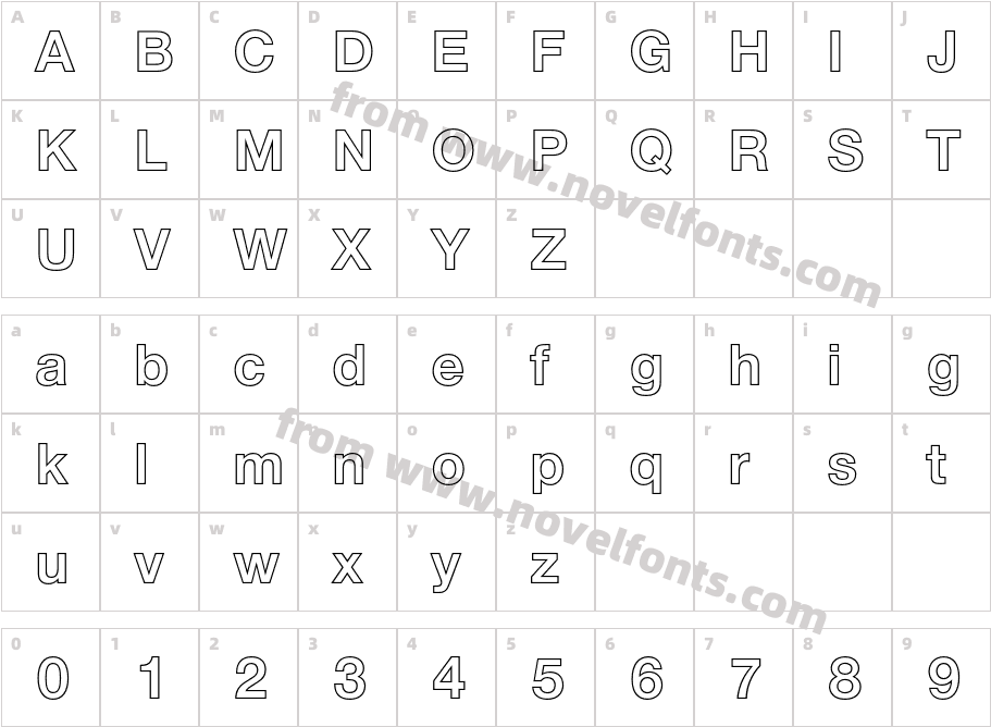 Helvetica NeueLT Pro Bd OuCharacter Map