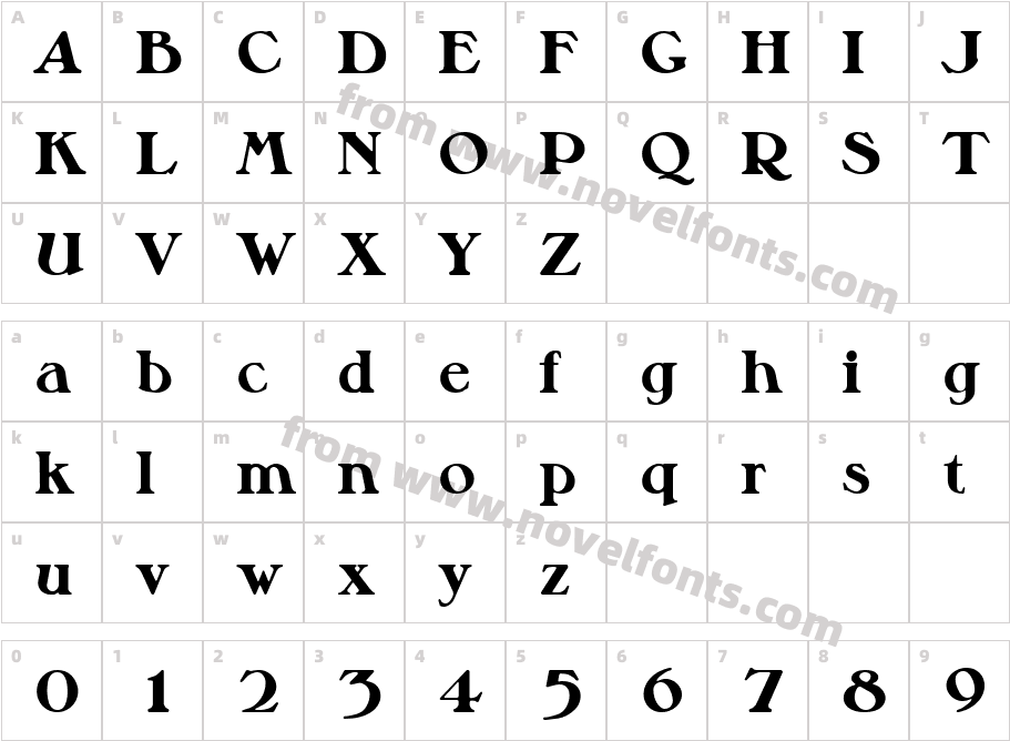 Henry Becker Extra BoldCharacter Map