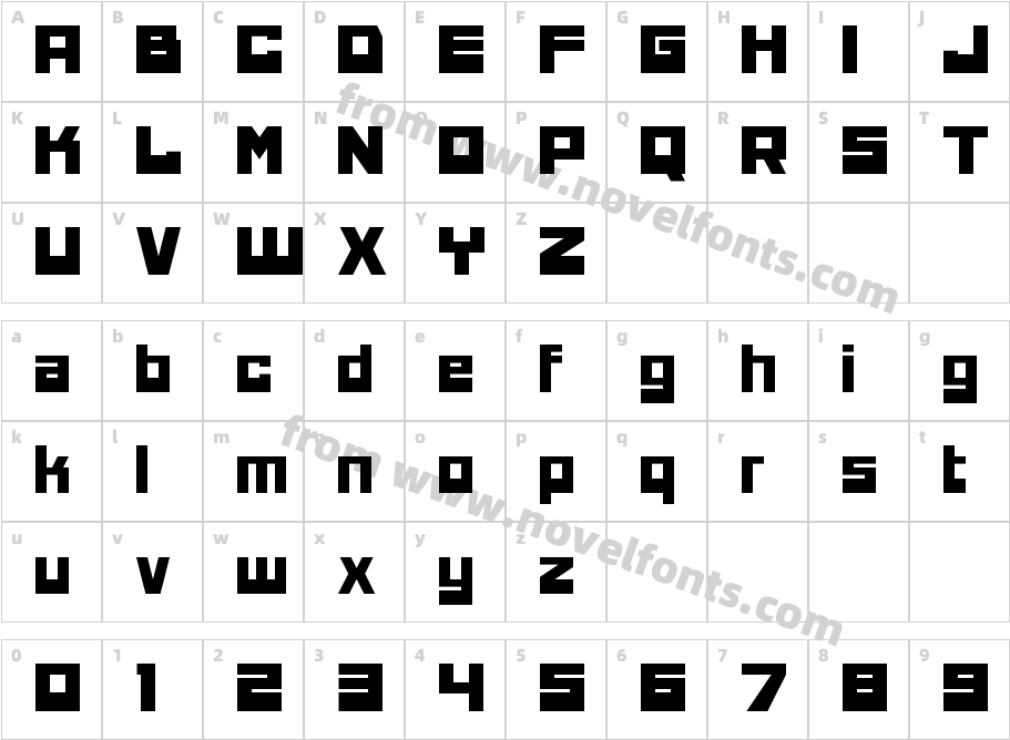 Hertzace RegularCharacter Map