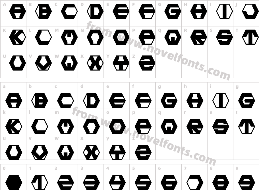 Hexotic LDR RegularCharacter Map