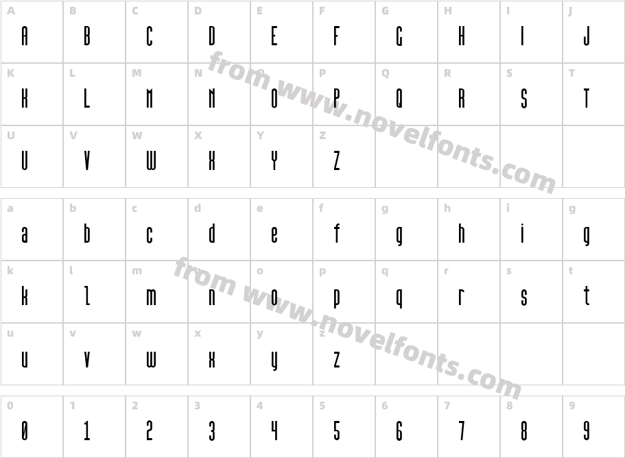 High Sans Serif 7Character Map