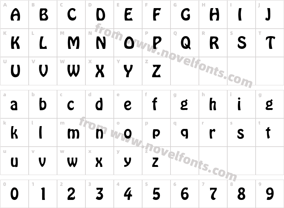 Hobby Headline RegularCharacter Map