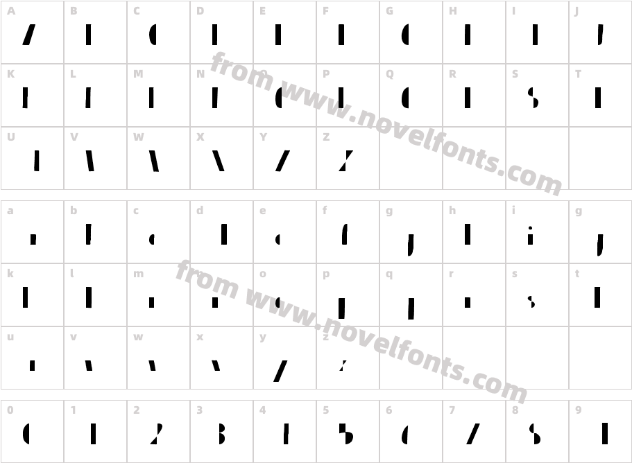 Bistro Sans FillCharacter Map