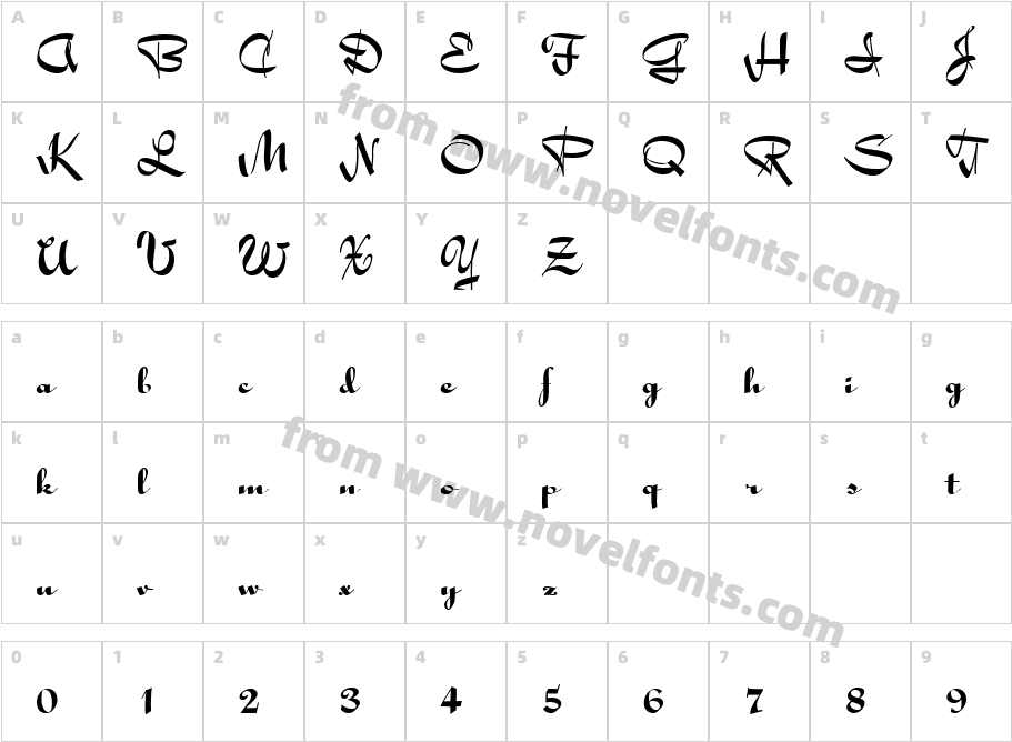 Holly ScriptCharacter Map