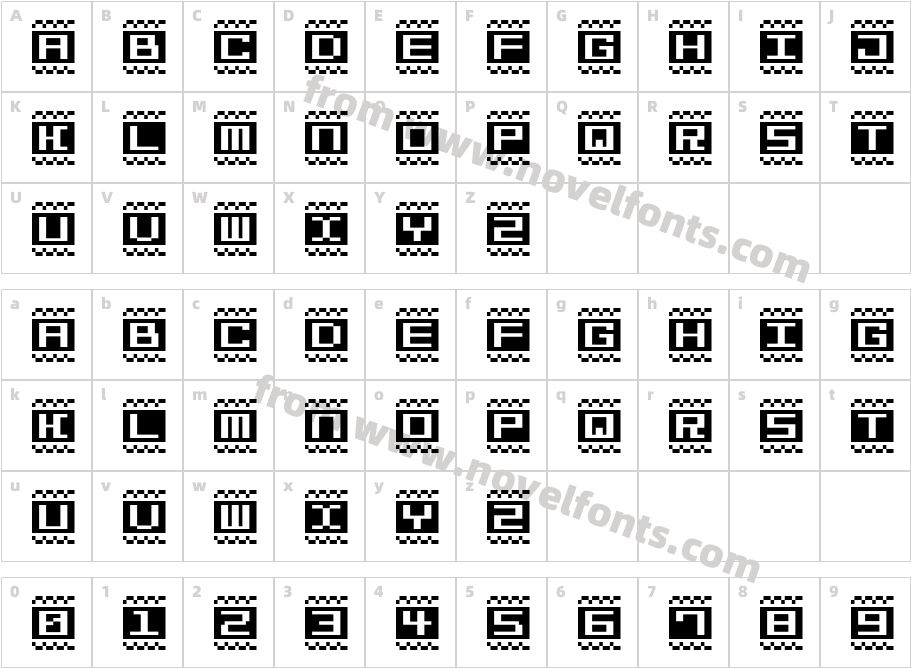 Bit Lines15 (sRB)Character Map