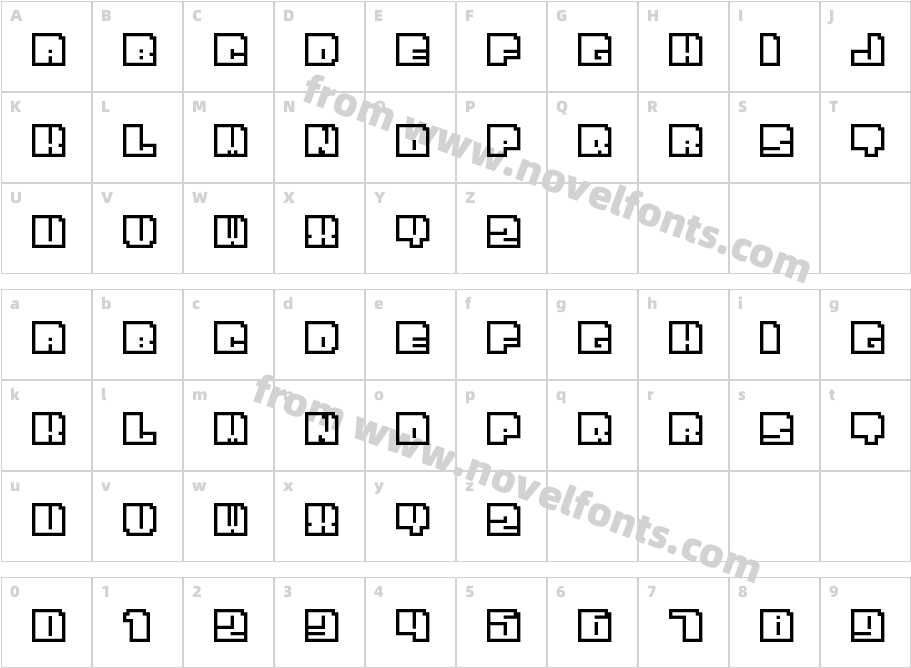 Bit Outline RegularCharacter Map