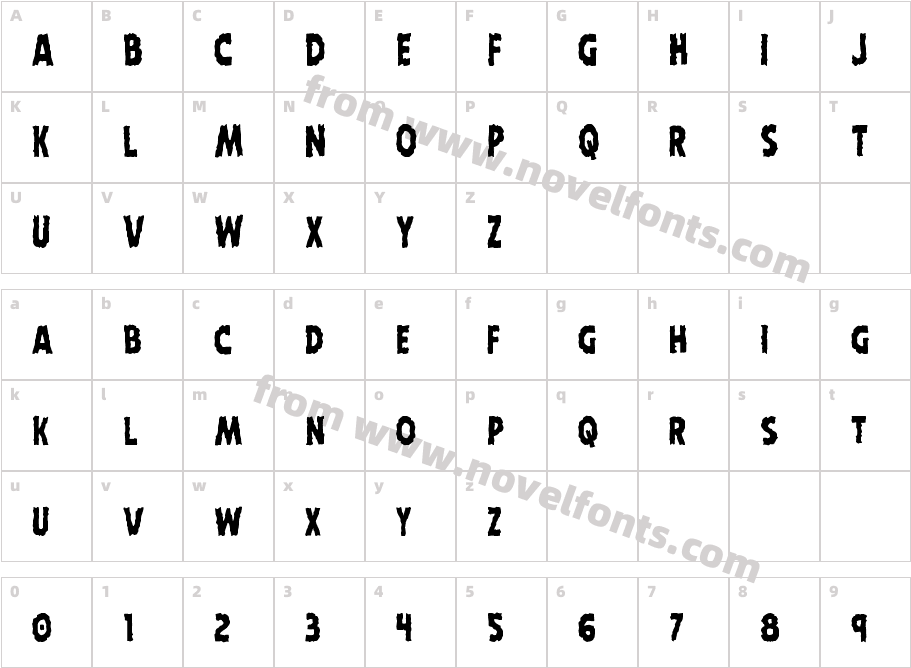 Horroween CondensedCharacter Map