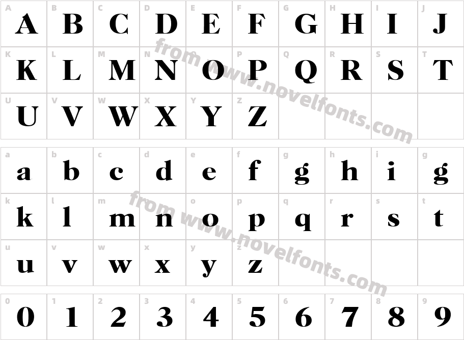 Horsham Serial BoldCharacter Map