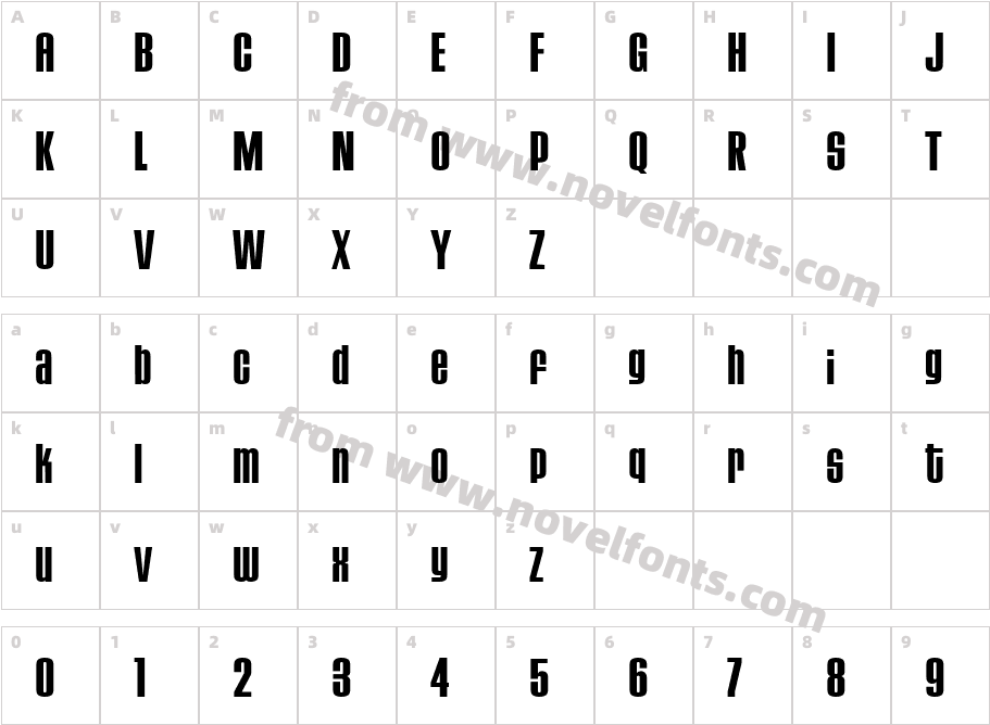 House Gothic Bold FourCharacter Map