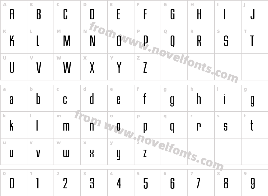 House Gothic Light OneCharacter Map