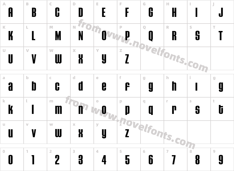 HouseGothicHG23Cond-BOLD3Character Map